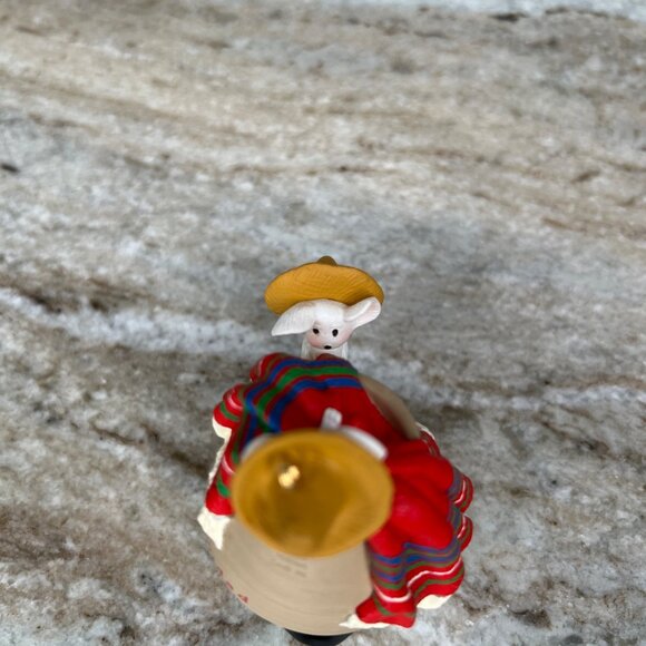 Hallmark Feliz Navidad Mouse-Themed Ornament 1996 With Pot & Stand Sombreros - Picture 5 of 8